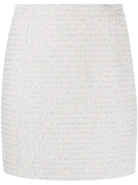 Alessandra Rich sequin-embellished tweed miniskirt - Blue - zdjęcie produktu nr 1