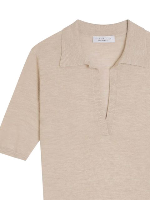 Gabriela Hearst Frank short-sleeve polo top - Neutrals - zdjęcie produktu nr 2