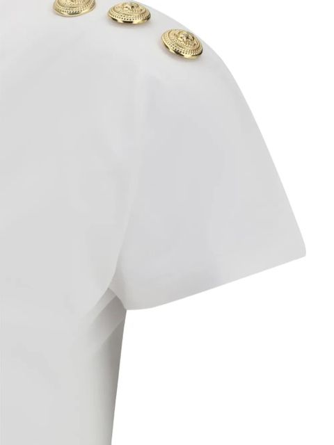 Balmain draped buttoned T-shirt - White