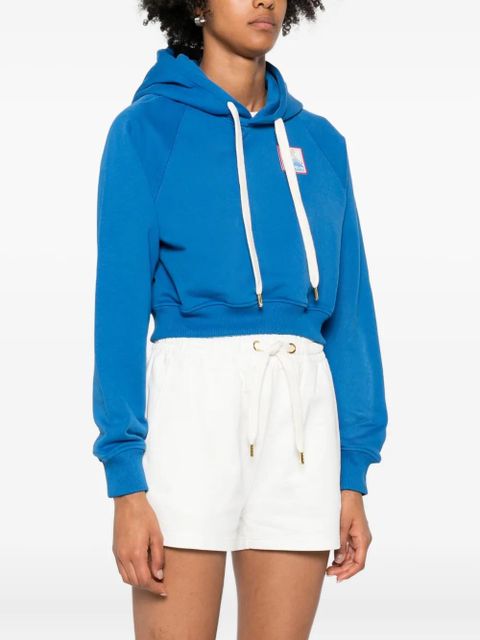 Casablanca cropped cotton hoodie - Blue