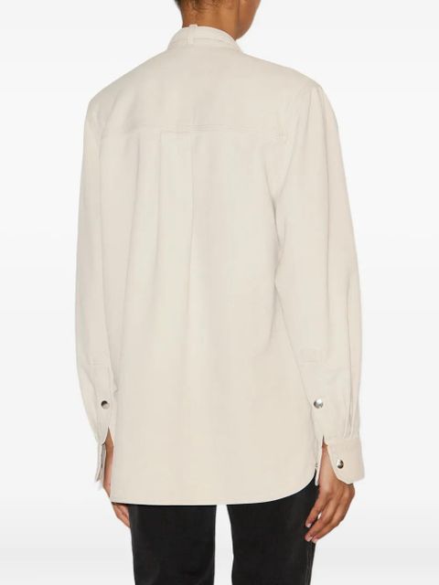 ISABEL MARANT Tess asymmetrical button-detail shirt - Neutrals