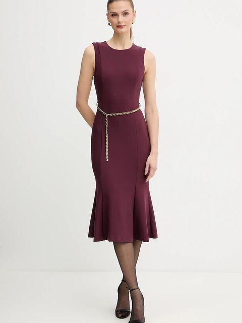 Marciano by Guess sukienka LIA kolor bordowy midi rozkloszowana 5BGK20 6302A