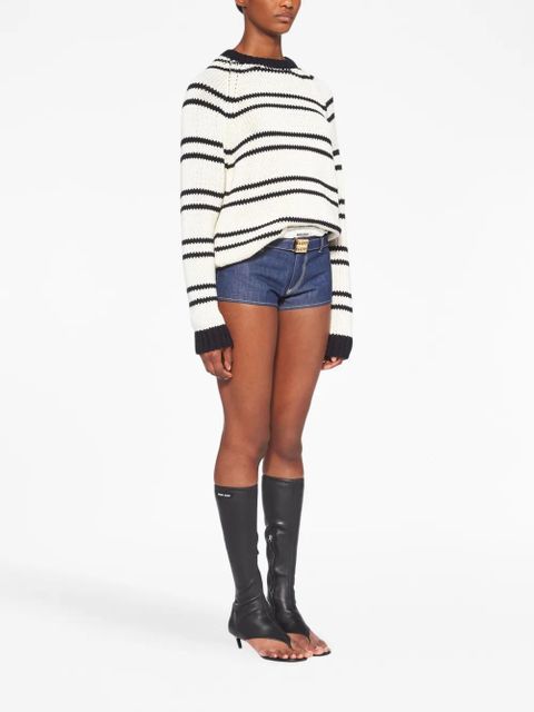 Miu Miu striped cotton jumper - White - zdjęcie produktu nr 2