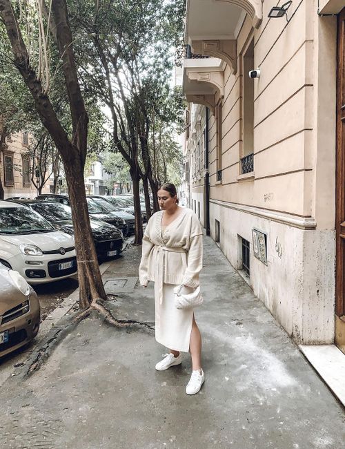 Dzianinowa spódnica, sweter oversize