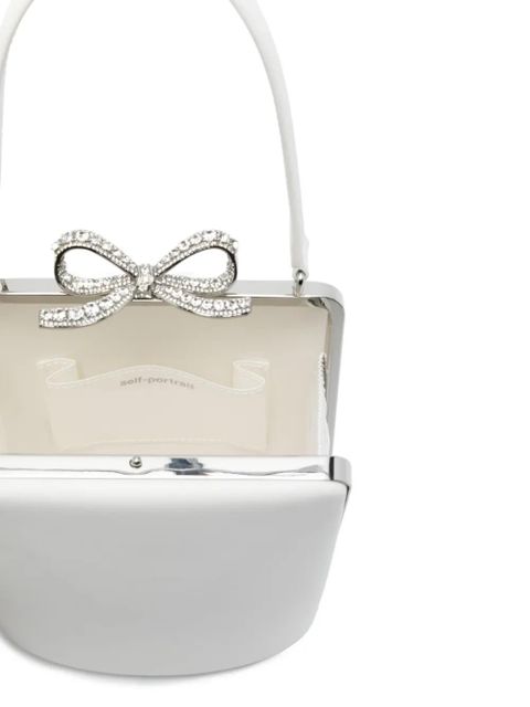 Self-Portrait bow-detailed tote bag - White