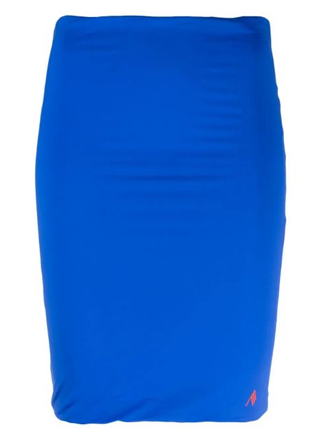 The Attico raised-logo pencil skirt - Blue