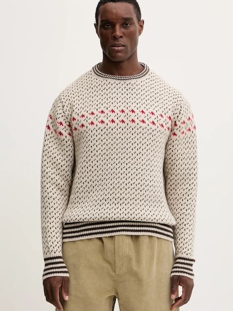 Mammut sweter wełniany Mammut x Cabourn Direttissima kolor beżowy ciepły 1014.07060