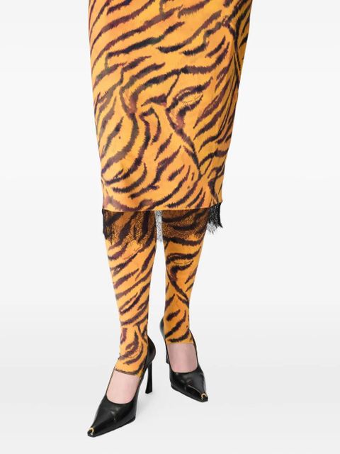 Marine Serre tiger-print tube dress - Orange