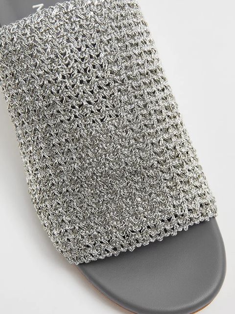 Miista klapki Marilia damskie kolor srebrny na słupku E8_3846