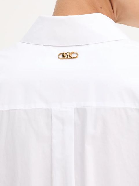 MICHAEL Michael Kors koszula bawełniana damska kolor biały regular z kołnierzykiem klasycznym MF540VMJV1