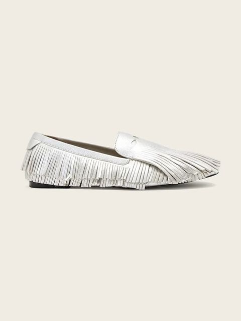 AllSaints loafersy damskie skórzane Sandy Fringe Loafer - zdjęcie produktu nr 1
