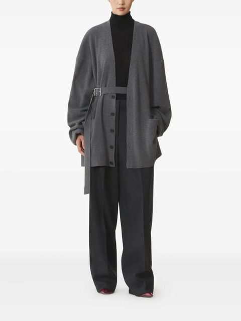 Lanvin belted balloon-sleeve cardigan - Grey - zdjęcie produktu nr 2