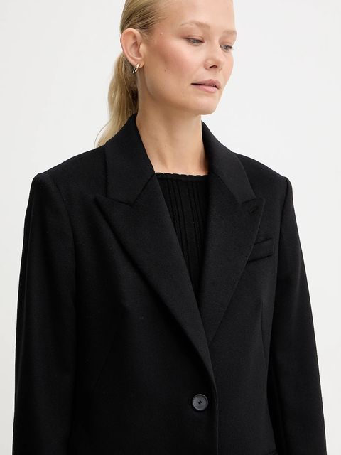 BOSS płaszcz wełniany kolor czarny 50548371