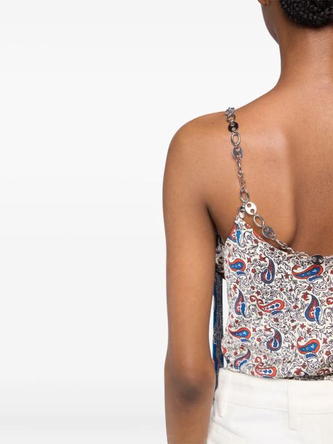 Rabanne paisley-print top - Neutrals