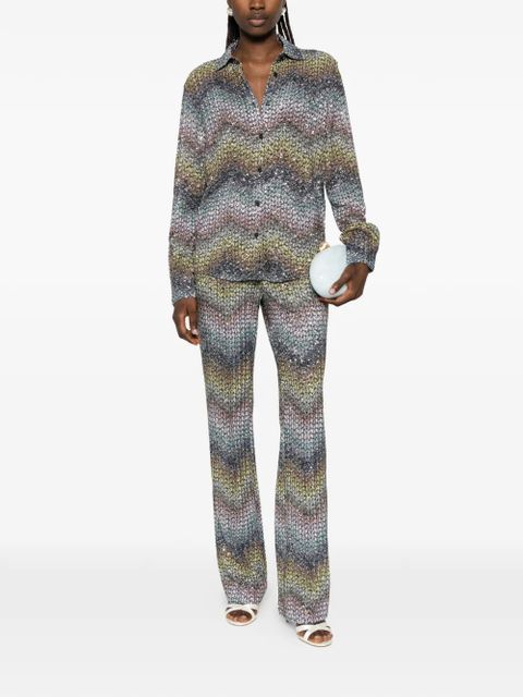 Missoni chevron-pattern trousers - Blue - zdjęcie produktu nr 2
