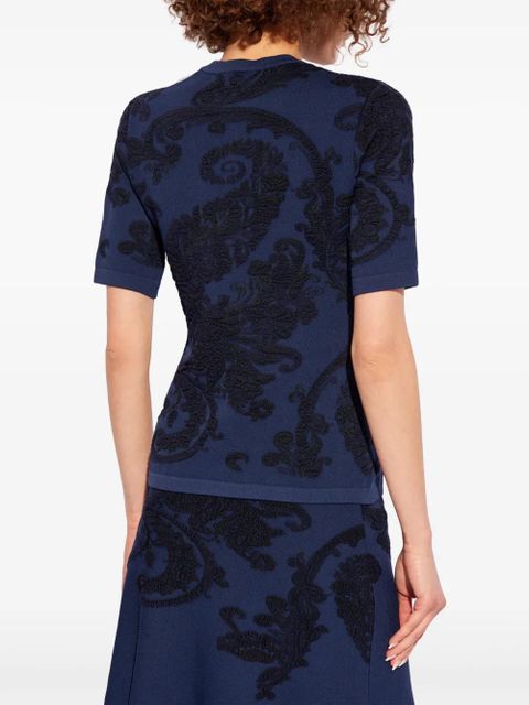 ETRO patterned-intarsia knitted top - Blue