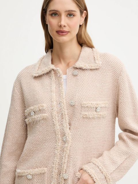 Blugirl Blumarine kardigan damski kolor beżowy ciepły RF5228.MA950