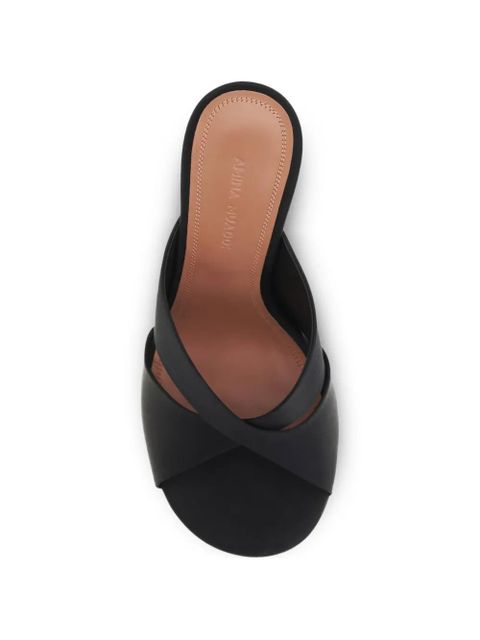Amina Muaddi Salma rounded open-toe sculpted sandals - Black