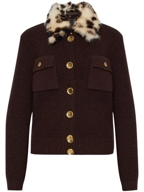 Givenchy fur-collar cardigan - Brown - zdjęcie produktu nr 1