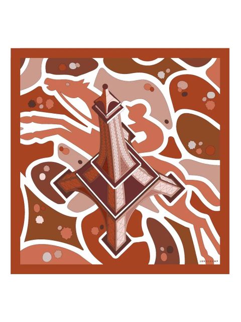 Longchamp Equestrian Tower silk scarf - Orange - zdjęcie produktu nr 1