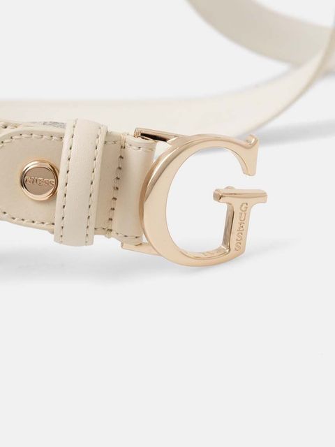 Guess pasek skórzany damski kolor beżowy - zdjęcie produktu nr 2