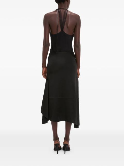 Victoria Beckham asymmetric midi skirt - Black