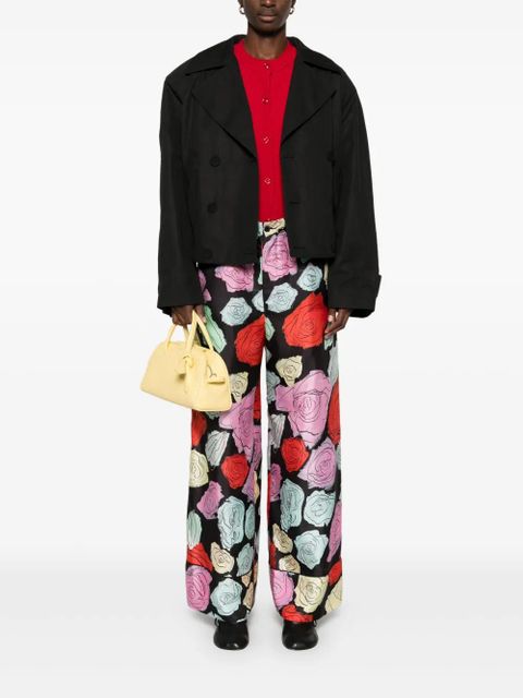 Marni floral-print trousers - Black