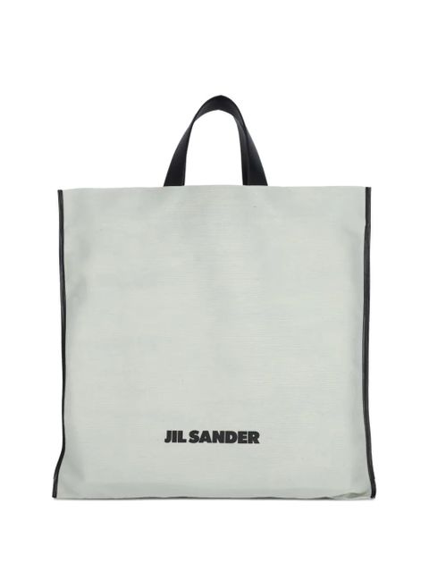 Jil Sander large leather-trimmed tote bag - Green - zdjęcie produktu nr 1