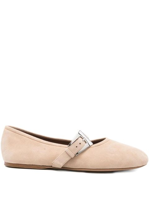 Paris Texas buckle-strap suede flats - Neutrals - zdjęcie produktu nr 1