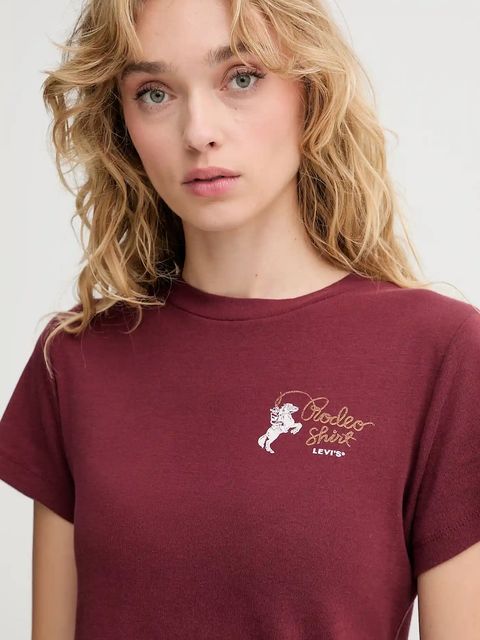 Levi's t-shirt bawełniany damski kolor bordowy A8798 - zdjęcie produktu nr 2