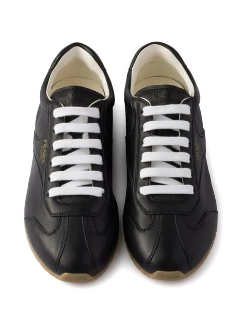Prada leather lace-up sneakers - Black