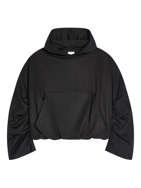 DRIES VAN NOTEN draped balloon-sleeve hoodie - Black - zdjęcie produktu nr 1