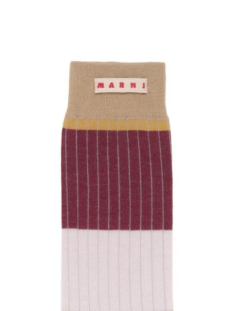 Marni colour-block ribbed socks - Purple