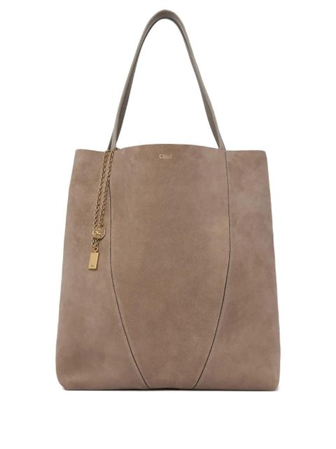 Chloé large Spin chain-embellished tote bag - Brown - zdjęcie produktu nr 1