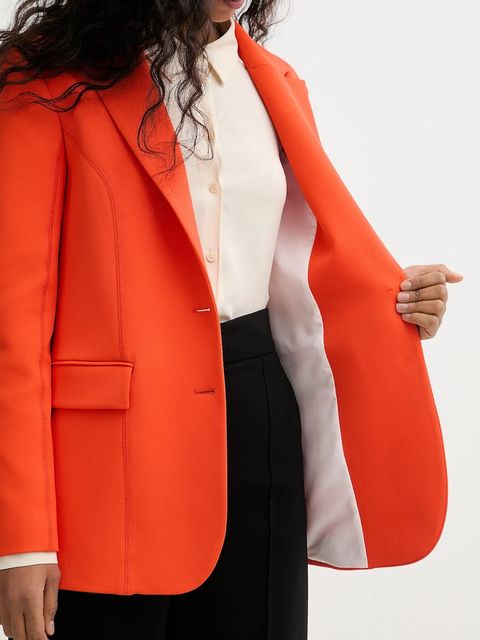 Patrizia Pepe marynarka kolor pomarańczowy jednorzędowa gładka 8S0572 A726