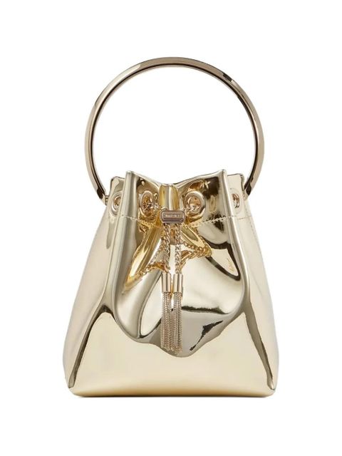 Jimmy Choo Bon Bon metal-handle tassel-detail mini bag - Gold - zdjęcie produktu nr 1