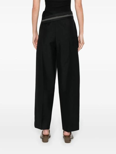 FENDI pressed-crease tapered trousers - Black