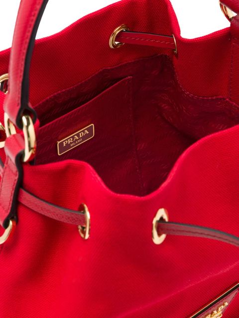 Prada wicker bucket bag - Red