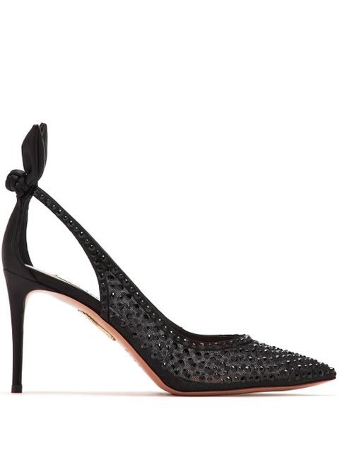 Aquazzura 85mm crystal-embellished pumps - Black - zdjęcie produktu nr 1