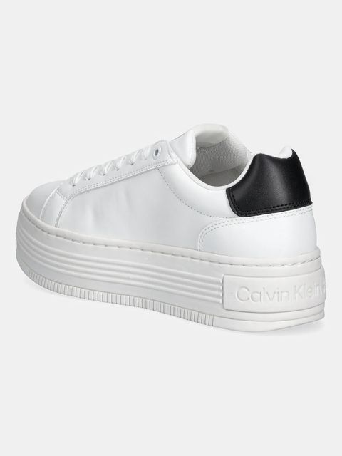 Calvin Klein Jeans sneakersy BOLD FLATF LOW LACE LTH damskie kolor biały YW0YW01878 - zdjęcie produktu nr 2