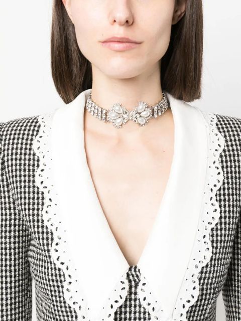 Alessandra Rich crystal-embellished choker necklace - Silver - zdjęcie produktu nr 2