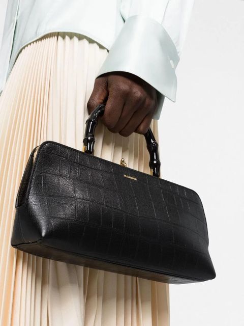 Jil Sander Goji bamboo-handle tote bag - Black