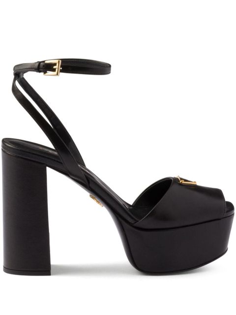 Prada 115mm leather platform sandals - Black - zdjęcie produktu nr 1