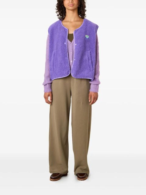 American Vintage Hoktown shearling logo-patch waistcoat - Purple - zdjęcie produktu nr 2