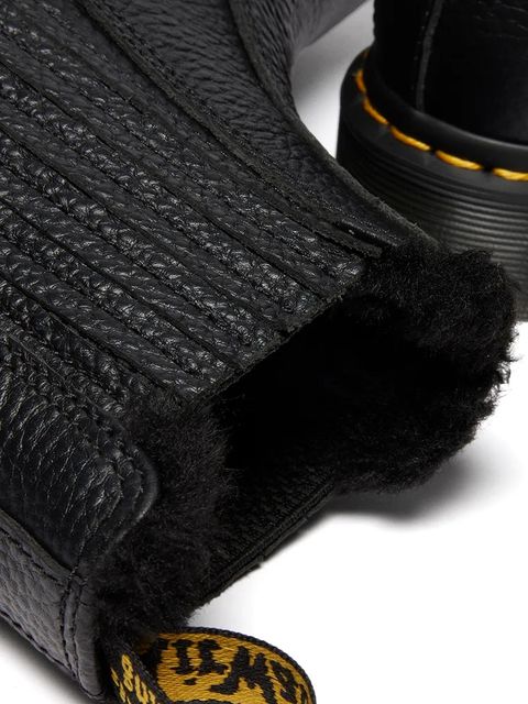 Dr. Martens sztyblety skórzane 2976 Leonore II damskie kolor czarny na platformie lekko ocieplone DM41416001
