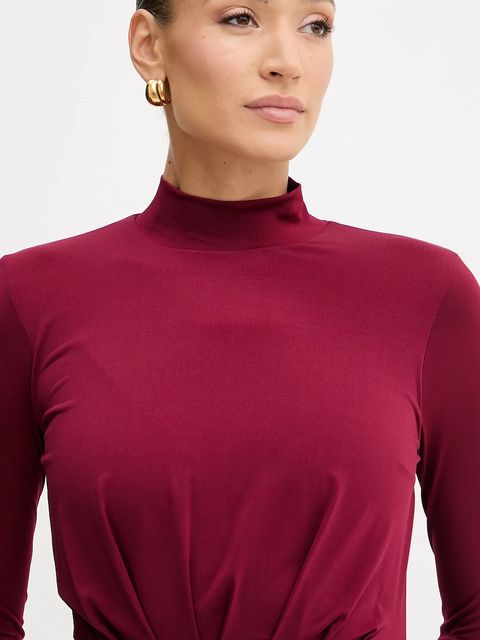 Silvian Heach sukienka KIRUNDO kolor bordowy maxi dopasowana GPA25357VE