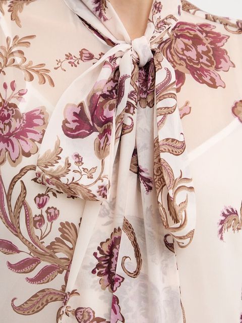 Marciano by Guess koszula VERITY damska kolor beżowy regular z wiązanym dekoltem 5BGH14 7310A