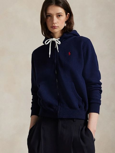 Polo Ralph Lauren bluza damska kolor granatowy z kapturem gładka 211971699 - zdjęcie produktu nr 1