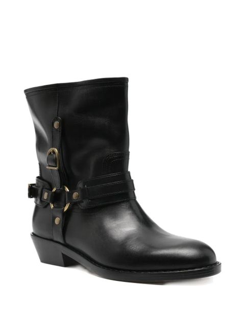 ISABEL MARANT 35mm leather biker boots - Black