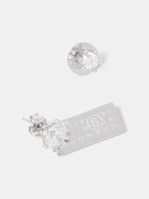 MM6 Maison Margiela kolczyki damskie z mosiądzu i ze szkła szlifowanego - zdjęcie produktu nr 1